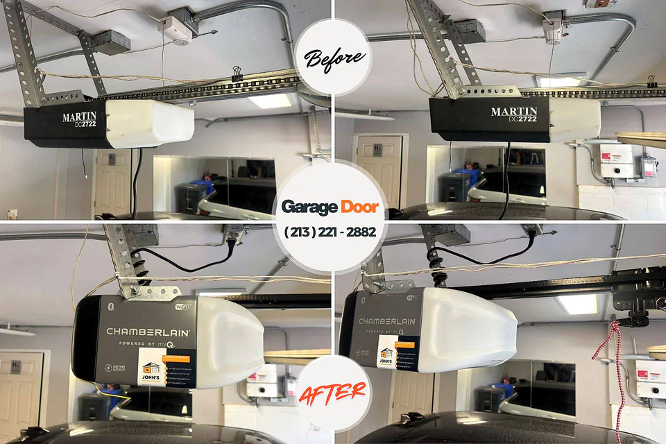 Before and after: garage door repair Camden, DE